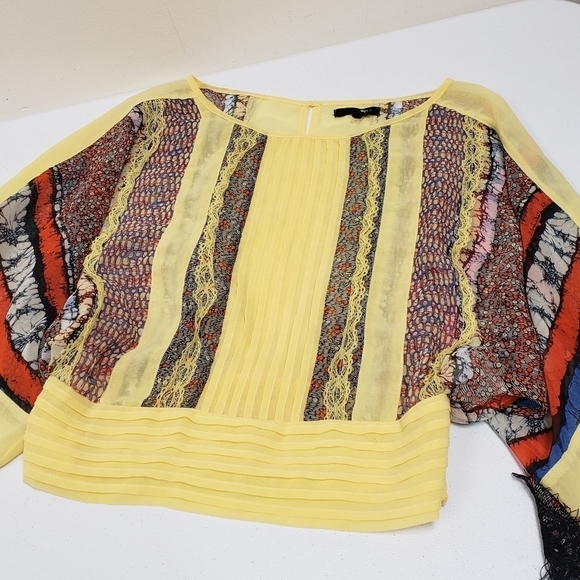 Ryu Womens Yellow Sheer Top Size Small - Picture 8 of 8